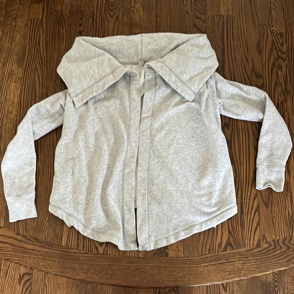 Zella Oversized Cardigan With Collar Accent